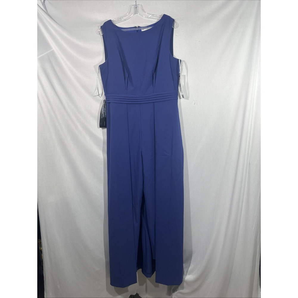 NEW $328 Kay Unger [ 12‎ ] Demi Walk Thru Jumpsuit in Cobalt Blue #J2072 - Picture 8 of 16
